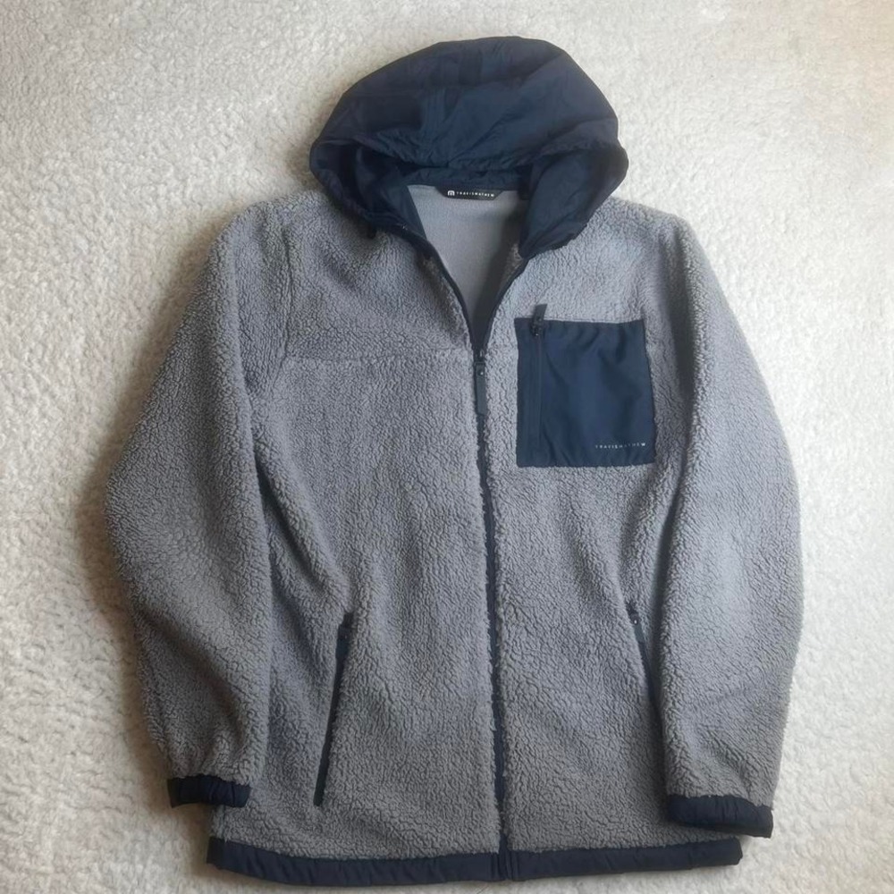 Travis Matthew men's grey full zip venture Sherpa jacket warm‎ outdoors S